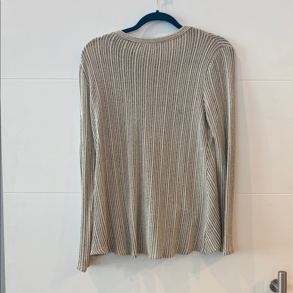 Beige Ribbed Long Sleeve Top - Picture 4 of 4